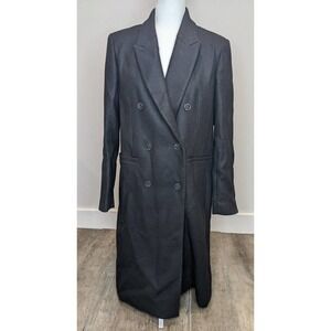 NWT ba&sh Manteau Isee Long Pea Coat Size 2 Women's Black